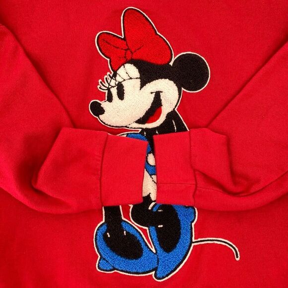 Minnie Mouse Disney Womens Pullover Sweatshirt Tufted Textured XS - Picture 4 of 7